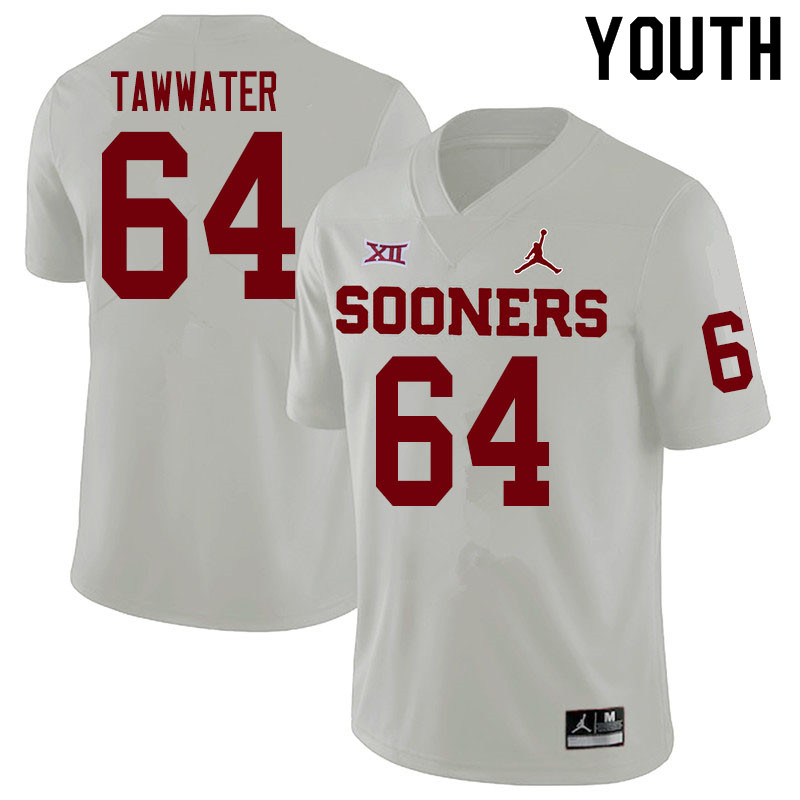Youth #64 Ben Tawwater Oklahoma Sooners College Football Jerseys Sale-White